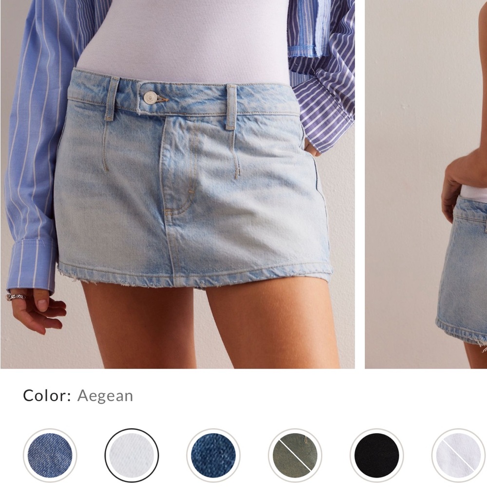 Free People Peekaboo Denim Mini Skirt